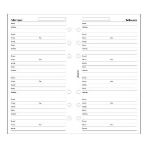 Filofax Contacts Refill - Personal