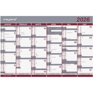 Grohe Kontorkalender Dobbelt halvårskalender 2026