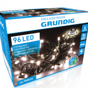 Grundig udendørs lyskæde 96 LED m. timer, 7,6 m