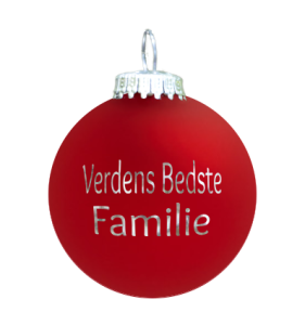 Julekugle Mat rød "God Jul 2021"