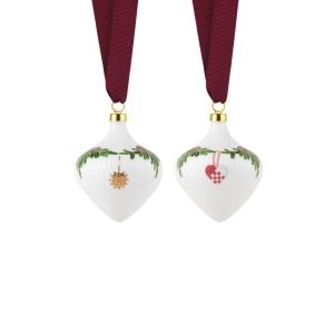 Stjerne Riflet Jul ornament - 2 stk.