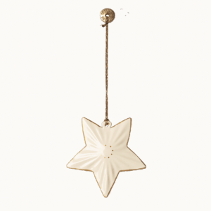 Stjerne m/ farvet guldkant metal ornament - Maileg