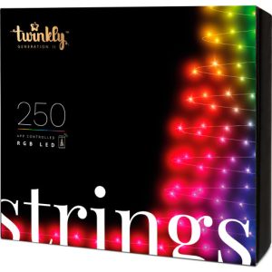 Twinkly Strings juletræskæde, farvet lys, 20 meter