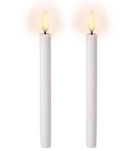 UYUNI LED 2-pak Juletræslys m. 3D flamme 14 cm (Nordic White)