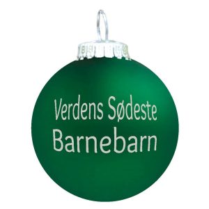 Verdens Sødeste Barnebarn julekugle - grøn mat