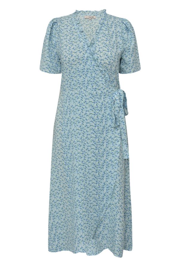 A-View - Kjole - Peony Dress - Blue/white