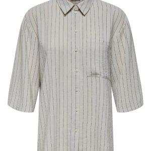 JDY - Skjorte - Divya Life 3/4 Striped Shirt - Chateau Gray