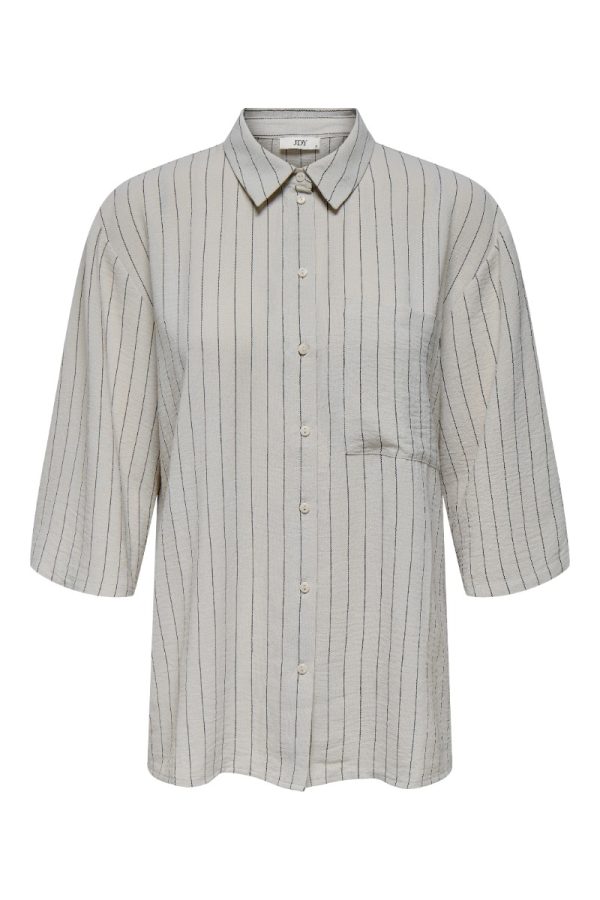 JDY - Skjorte - Divya Life 3/4 Striped Shirt - Chateau Gray