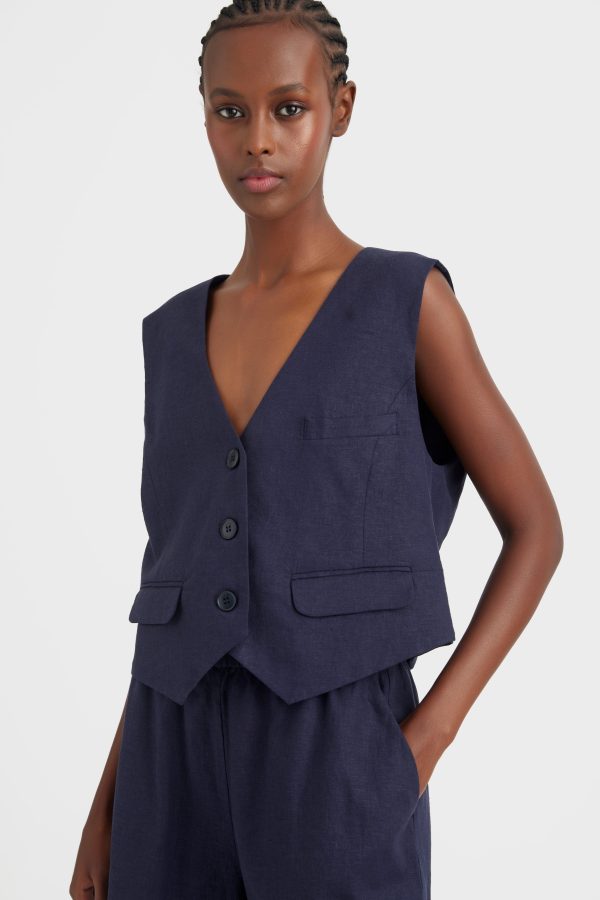 Liza linen vest - Seaborne