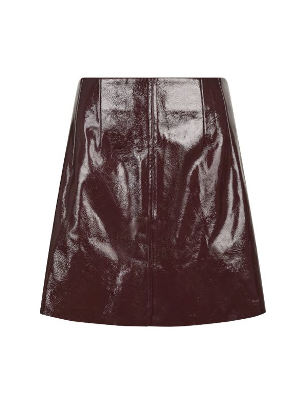 Neo Noir - Nederdel - Hemie Patent Skirt - Burgundy