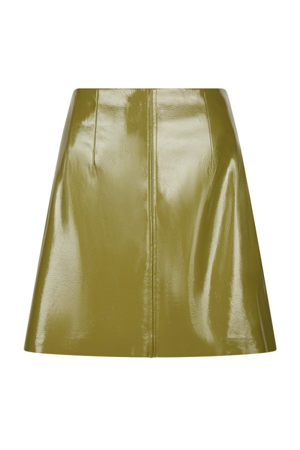 Neo Noir - Nederdel - Hemie Patent Skirt - Olive