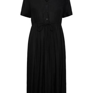 Pieces - Kjole - PC Tala Ss String Midi Dress Wvn Noos Bc - Black