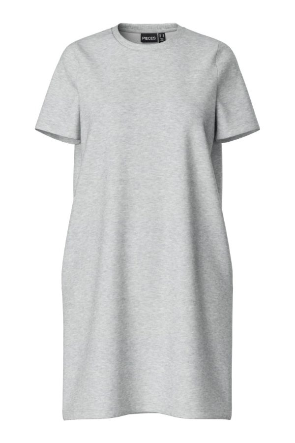 Pieces - PC Chilli Summer SS Sweat Dress - Light Grey Melange