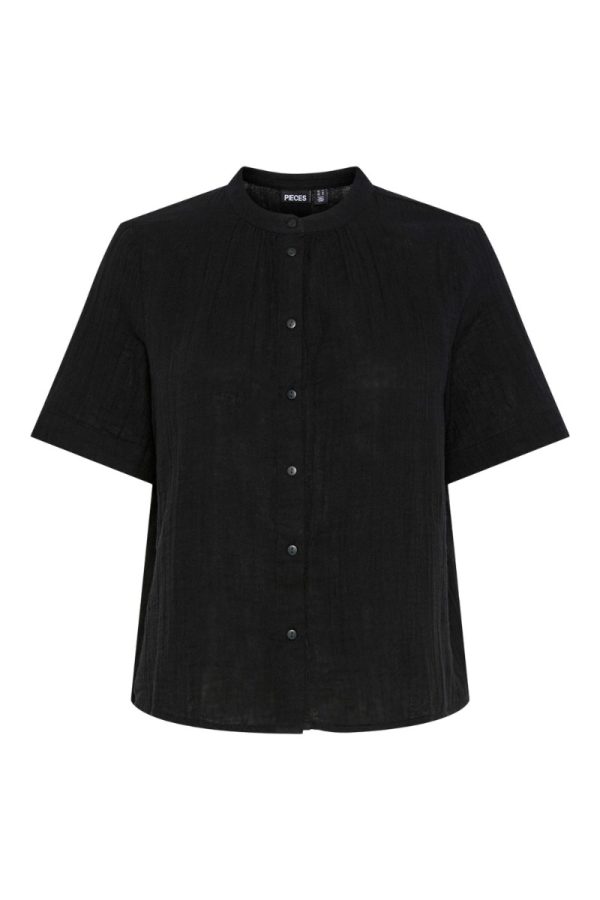 Pieces - Skjorte - PC Mastina SS Shirt - Black