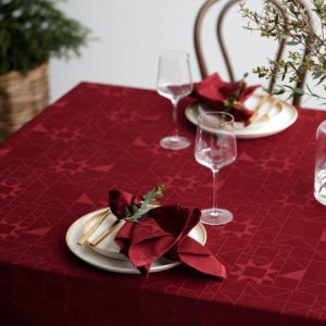 Södahl - Juledug 140x370 Star Damask Red