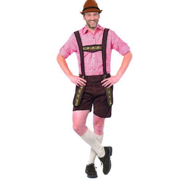 Tyroler lederhosen bukser Johann mørkebrun kort