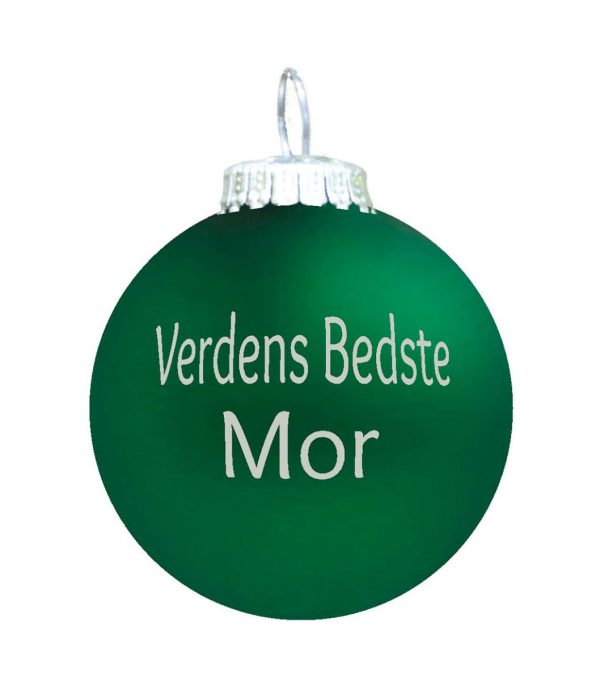 Verdens Bedste Mor julekugle - grøn mat