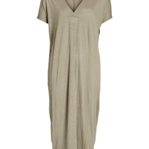 Vibrielle V-neck midi kjole - Feather Gray