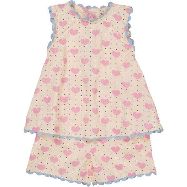 COPENHAGEN COLORS Heart Aop Heart & Dots Top - Str. 92