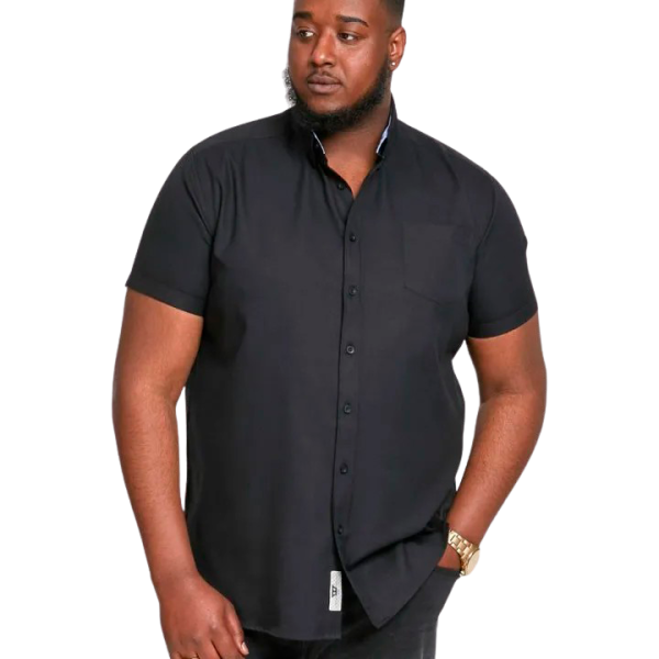 D5555 James Herre Kortærmet skjorte Plus Size - Black - 6XL