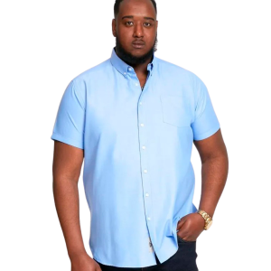 D5555 James Herre Kortærmet skjorte Plus Size - Sky Blue - 4XL