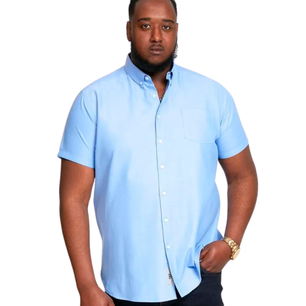 D5555 James Herre Kortærmet skjorte Plus Size - Sky Blue - 4XL
