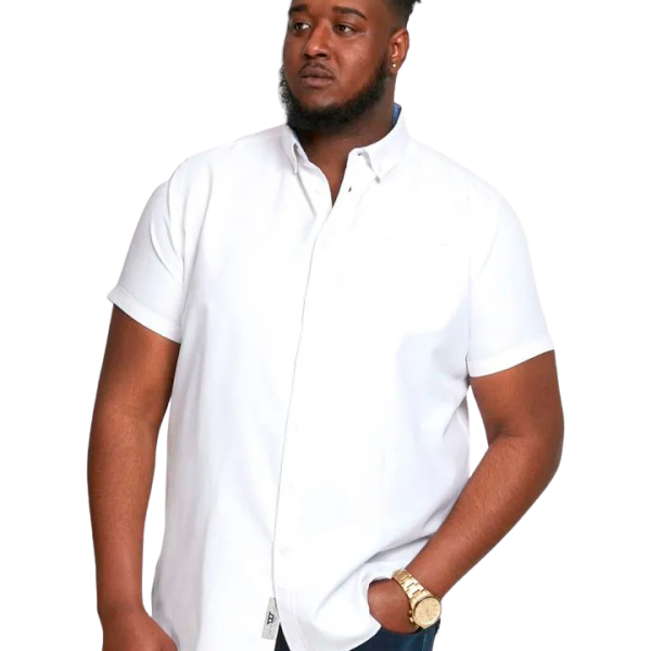 D5555 James Herre Kortærmet skjorte Plus Size - White - 3XL