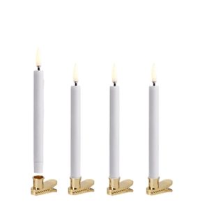 LED juletræslys m. guld clip, Nordic White, 4-pak, 1,3x13,8cm