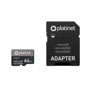 Micro SD Kort - 64GB - Hukommelseskort - Adapter - MicroSDXC (UHS-III)