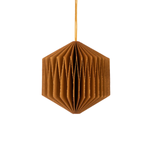 Kube i Genbrugspapir - Gold 7.5 cm.
