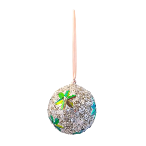 Silver Flower Ball 7 cm