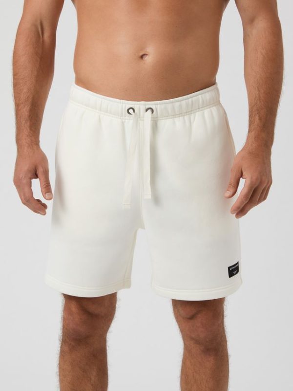 CENTRE SWEATSHORTS, EGRET