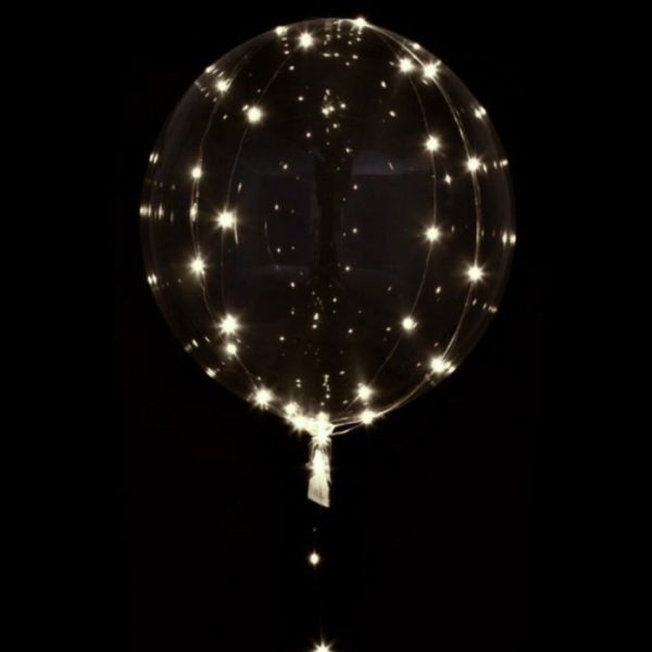 LED ballon hvid lyskæde 75 cm 5 m