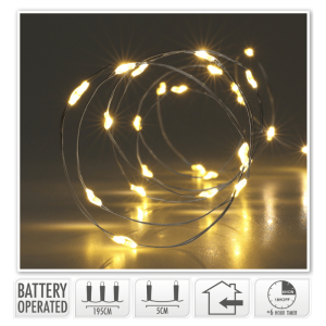 LED lyskæde tråd 40 LED Varm hvid - 195 cm