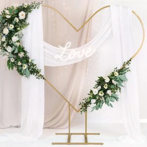 Leje hjerteformet backdrop guld stativ 2 meter
