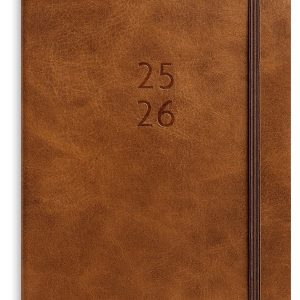 Mayland Studie A5 Forma Deluxe ugekalender tværf. brun kunstskind 2025/2026