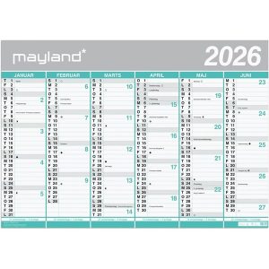 Mayland Studie Kæmpekalender 2x6 mdr. papir rør 2025/2026