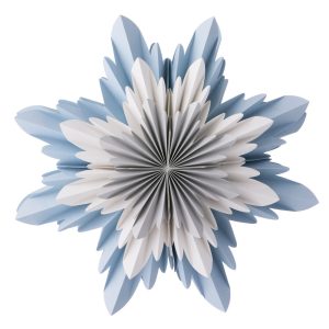 Papirsstjerne, blå/grå/hvid - Ø50 cm