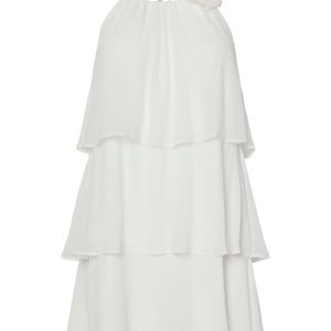 Pieces - Kjole - Clara Sl Short Layred Dress - Bright White