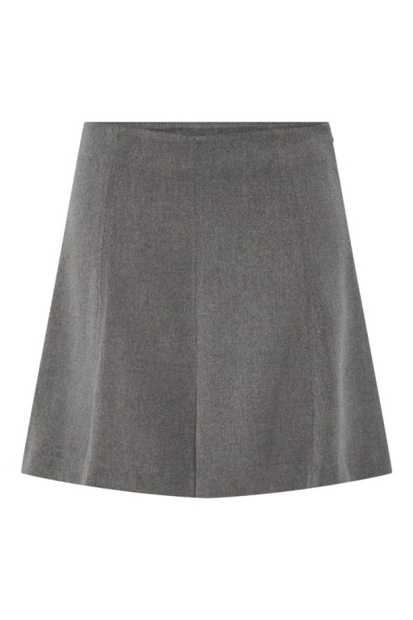 Y.A.S - Nederdel - Yas Dena Hw Skirt - Grey Melange