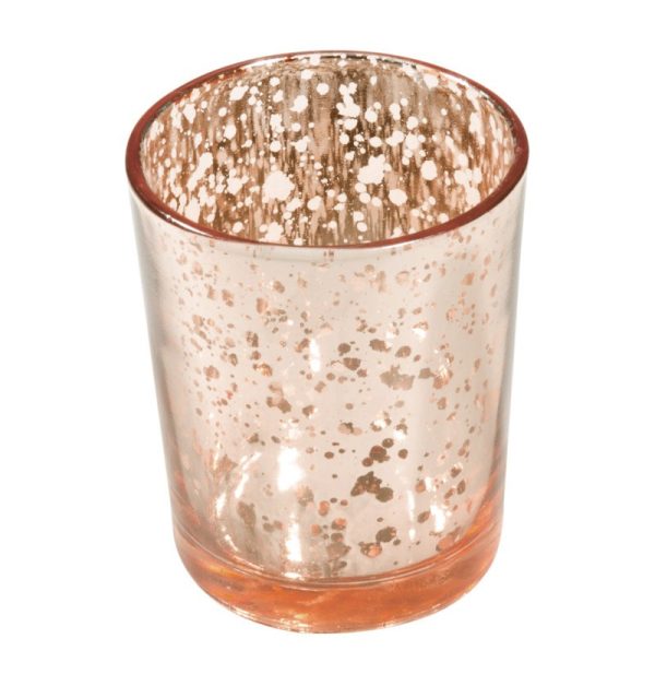 Glas Fyrfadsstage Metallisk Rosaguld