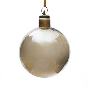 KAVE HOME Piril julekugle af brunt genbrugsglas, Ø25 cm