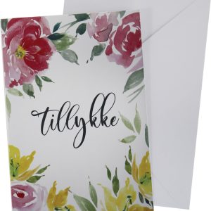 Kort Med Konvolut Blomstertillykke11 X 17 Cm - Scanseason