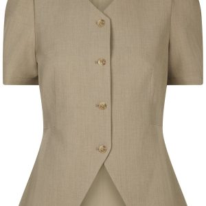 Neo Noir - Bluse - Jules Structure Blouse - Dark Taupe