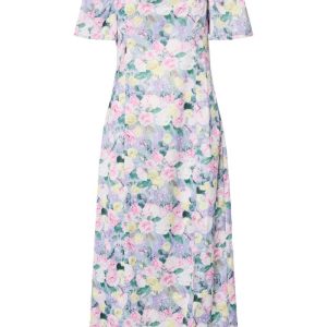Pieces - Kjole - Arina SS SQ-Neck Ankle Dress - Lavender Flower