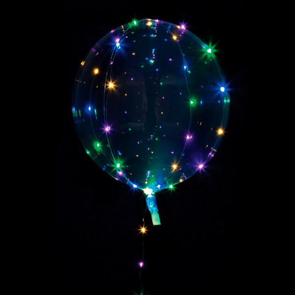 Rund Klar Multifarvet LED Ballon