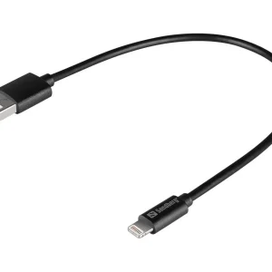 Sandberg USB>Lightning MFI 0.2m, Sort