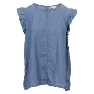Sirup Dame Kortærmet bluse - Medium Blue Denim - M