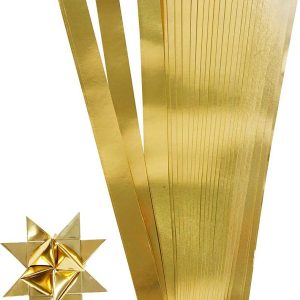 Stjernestrimler - L 45 Cm - B 10 Mm - ø 4,5 Cm - Guld - 100 Strimler