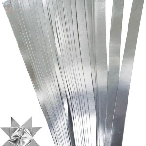 Stjernestrimler - L 45 Cm - ø 6,5 Cm - B 15 Mm - Sølv - 100 Strimler